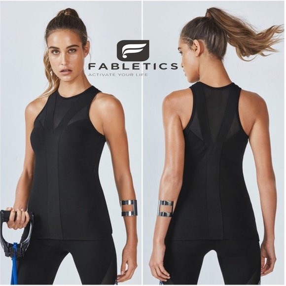 Fabletics Tops - Fabletics Jenni Mesh Black Tank Medium